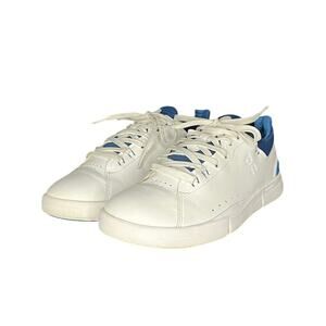 Mens On THE ROGER Advantage Leather Trainer Sneakers Size 7 White Blue